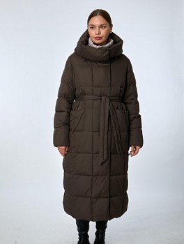 Пуховик женский с капюшоном удлинённый
