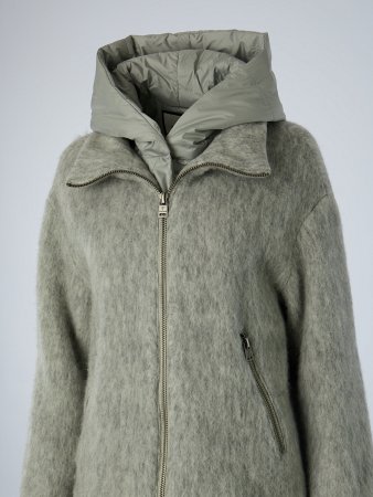 Куртка женская комбинированная с капюшоном