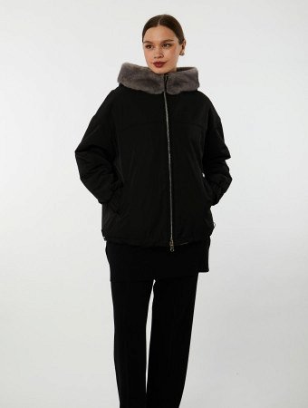 Двусторонняя зимняя куртка с капюшоном