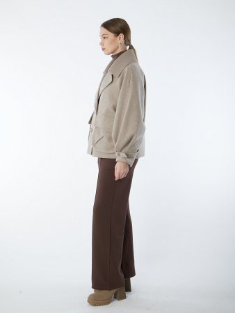 Укороченное пальто из полушерстяной ткани