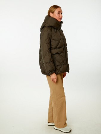 Пуховик женский стёганый с капюшоном