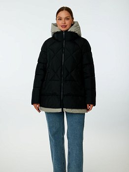 Пуховик женский с капюшоном укороченный