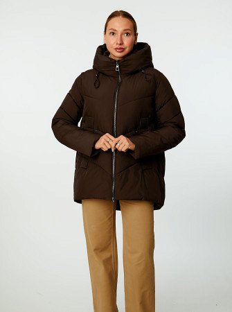 Пуховик женский стёганый с капюшоном