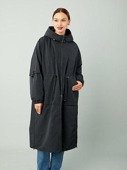 Пальто удлинённое с капюшоном