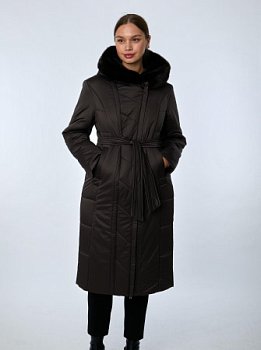 Пуховик женский удлинённый с капюшоном
