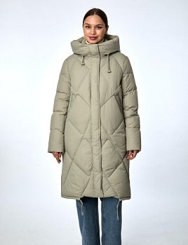 Пуховик женский с капюшоном стёганый