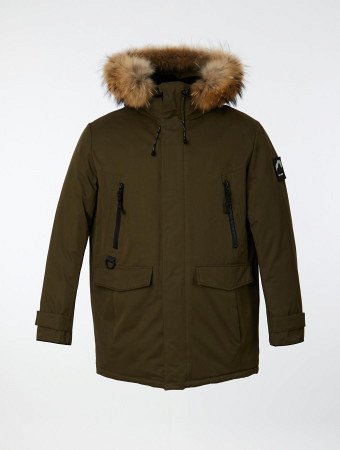 Пуховик удлинённый с капюшоном