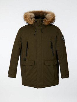 Пуховик удлинённый с капюшоном