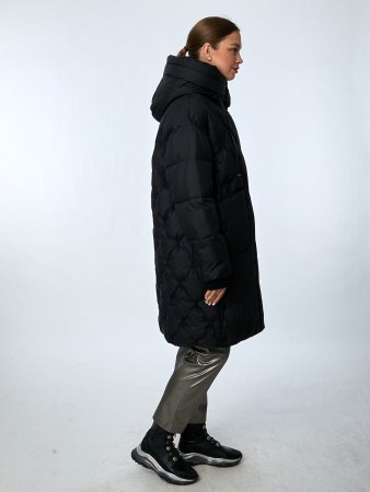 Пуховик женский стёганый с капюшоном