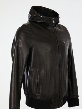 Куртка с капюшоном и трикотажной отделкой