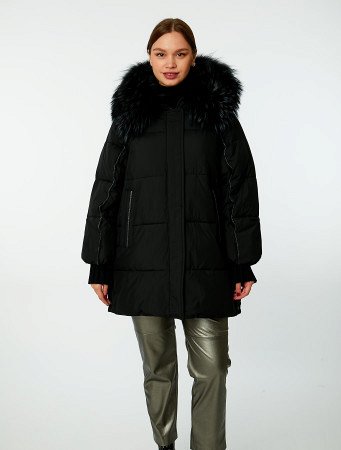 Пуховик женский стёганый с капюшоном