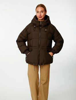 Пуховик женский стёганый с капюшоном