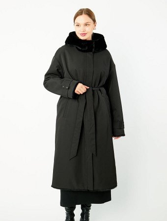 Двухсторонний плащ с капюшоном и поясом