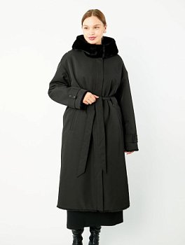 Двухсторонний плащ с капюшоном и поясом