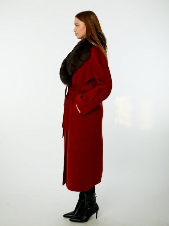 Классическое пальто со съёмным мехом песца