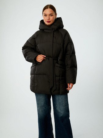 Пуховик женский стёганый с капюшоном