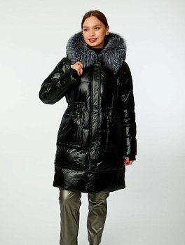 Пуховик женский стёганый с капюшоном