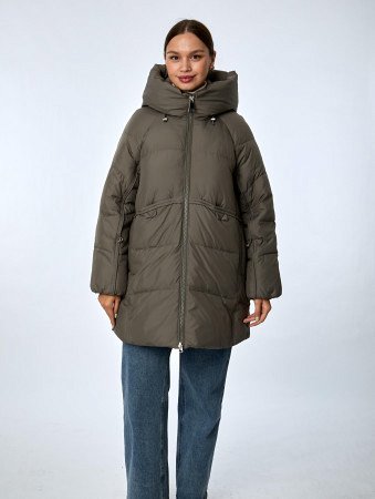 Пуховик женский стёганый с капюшоном