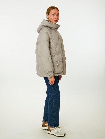 Пуховик женский стёганый с капюшоном