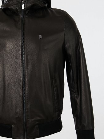 Куртка с капюшоном и трикотажной отделкой