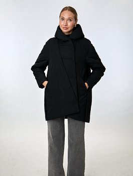 Укороченный пуховик с капюшоном