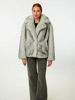 Укороченная шуба из экомеха