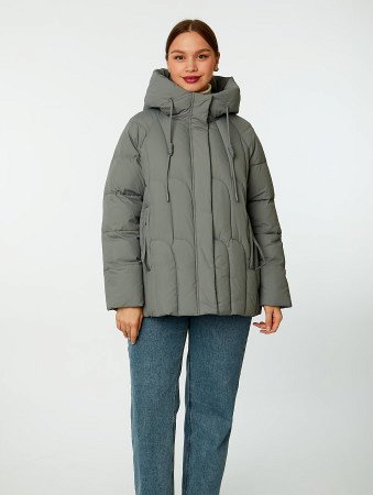 Пуховик женский стёганый с капюшоном