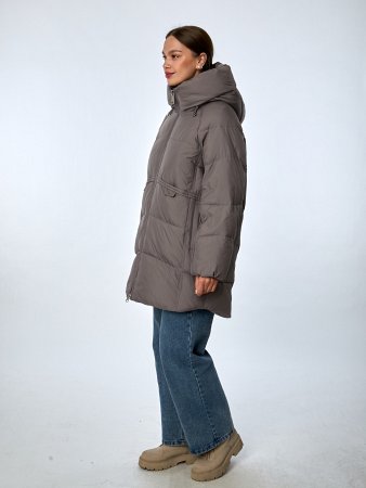 Пуховик женский стёганый с капюшоном