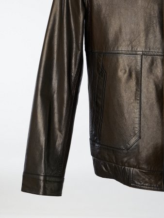 Мужская куртка из натуральной кожи на резинке