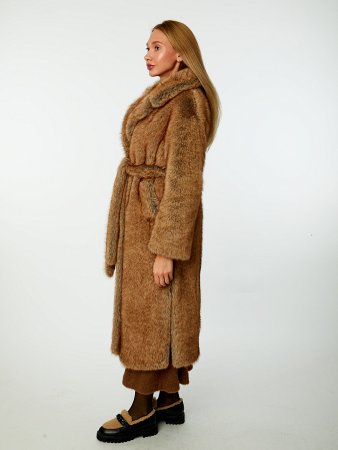 Длинная шуба из экомеха