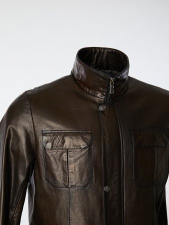 Удлиненная куртка из натуральной кожи