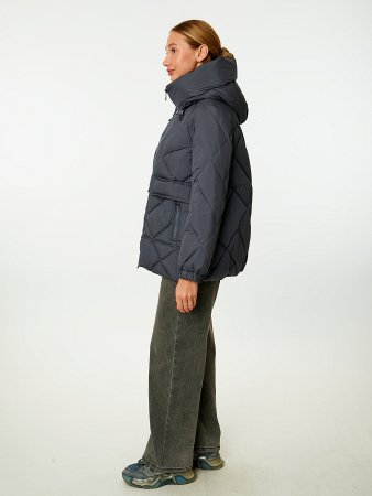 Пуховик женский стёганый с капюшоном