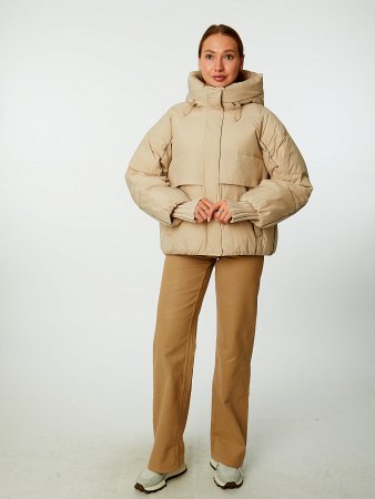 Пуховик женский стёганый с капюшоном