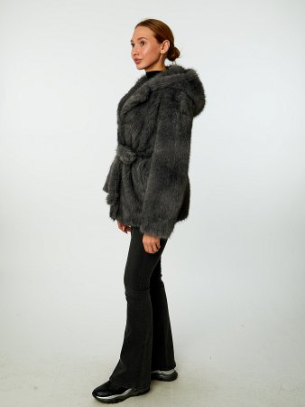 Куртка из искусственного меха с капюшоном