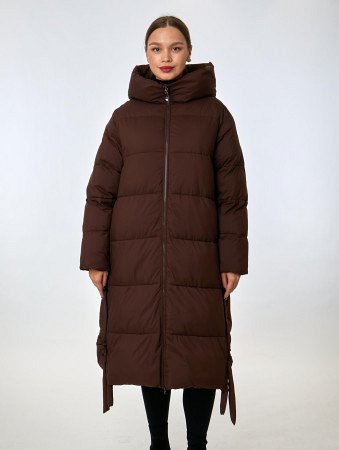 Пуховик женский стёганый с капюшоном