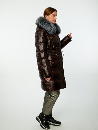 Пуховик женский стёганый с капюшоном