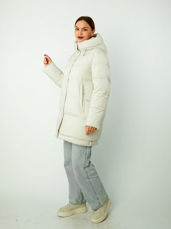 Пуховик женский стёганый с капюшоном