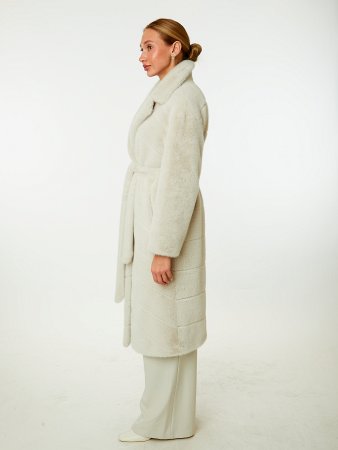 Шуба из эконорки с поясом