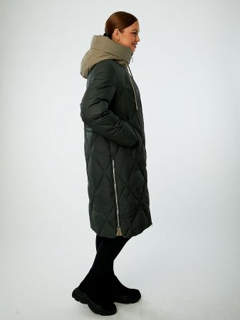 Пуховик женский стёганый с капюшоном