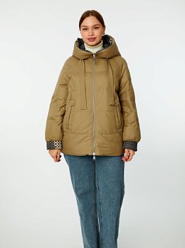 Пуховик укороченный с капюшоном