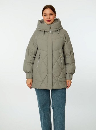 Пуховик женский стёганый с капюшоном