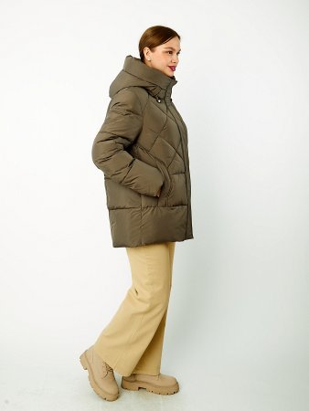 Пуховик женский стёганый с капюшоном