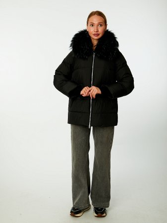 Пуховик женский стёганый с капюшоном