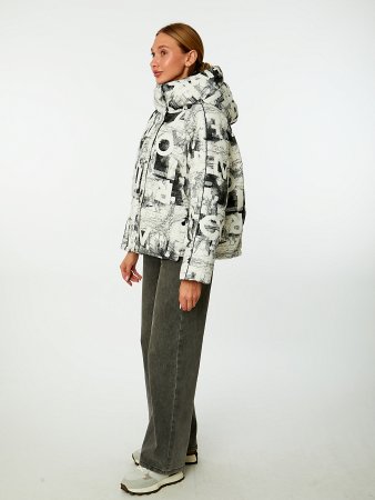 Пуховик женский укороченный с капюшоном