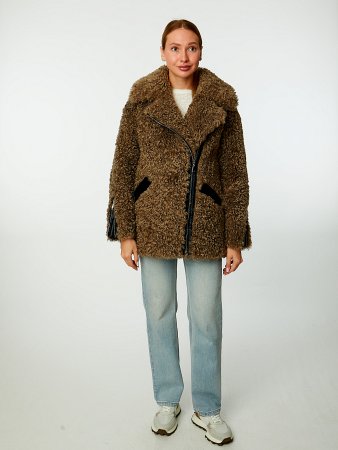 Укороченная шуба-косуха из экомеха