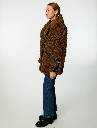 Укороченная шуба-косуха из экомеха