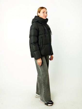 Пуховик укороченный с капюшоном