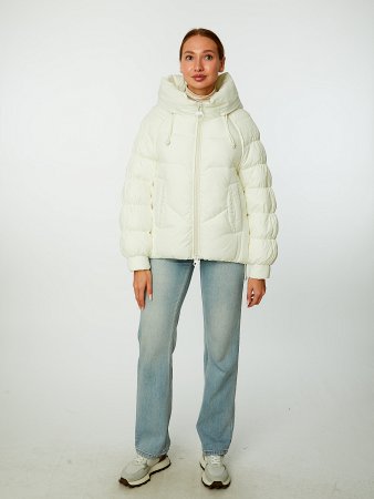 Пуховик укороченный с капюшоном