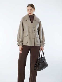 Укороченное пальто из полушерстяной ткани