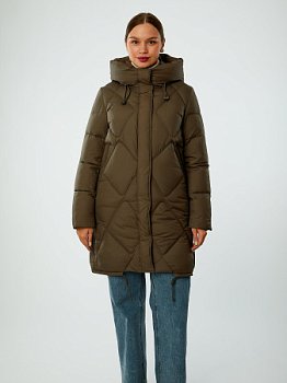 Пуховик женский с капюшоном стёганый